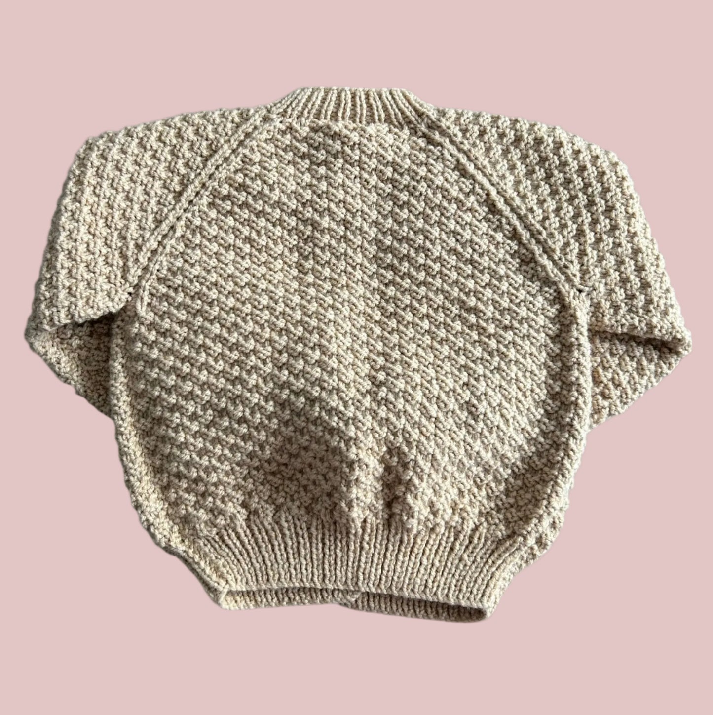 Beige Girls Bobble Knit Cardigan