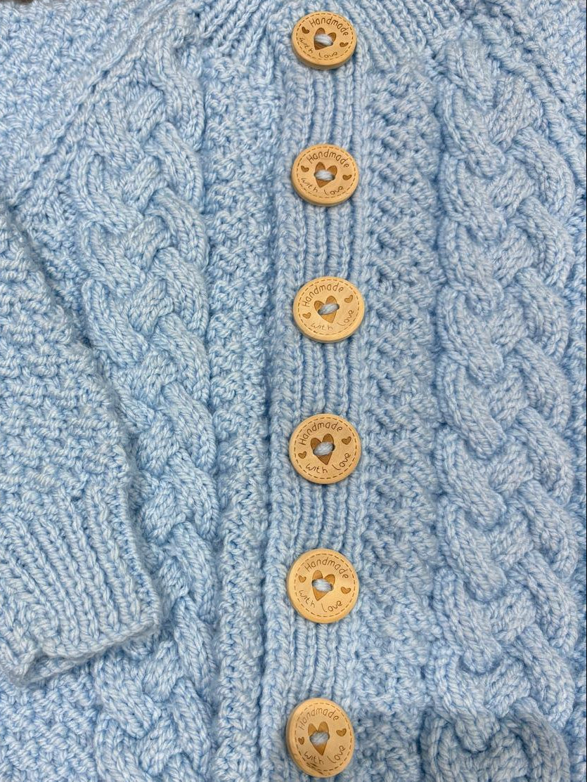 Blue Boys Cable Knit Cardigan