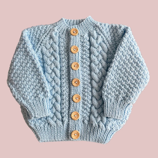 Blue Boys Cable Knit Cardigan